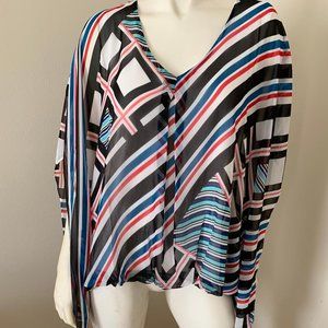 NEW Catherine Malandrino Block Party printed blouse